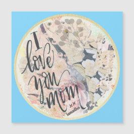 Te Amo Mamá Blue Watercolor Magnético Card