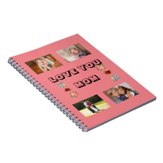 Te Amo Mamá Cuaderno De Rosa Cuarteto De Fotos Flo