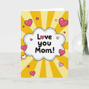 Te Amo Mamá Tarjeta de Arte de Rayos del Corazón