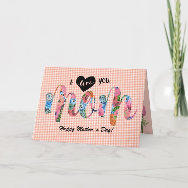 Te amo mamá | Tarjeta del día de la madre (Anverso)