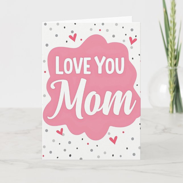 Te Amo Mamá Tarjeta Nube Rosa (Anverso)