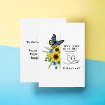 Te Amo Mamá Tarjeta plana floral personalizada