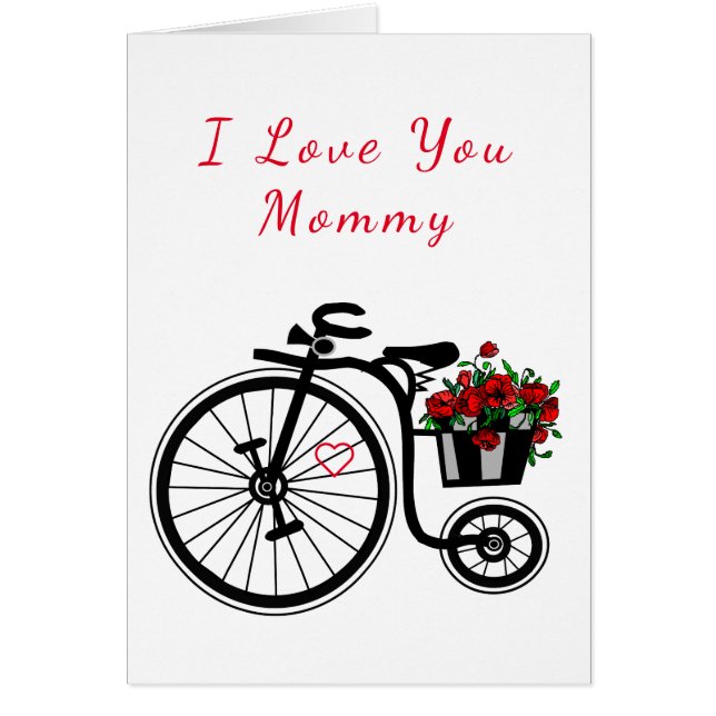 Te Amo Mami Flores De Tarjetas Bicicleta Por Ti (Frente)