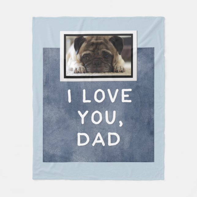 Te amo, manta de encargo azul marino de la foto (Anverso)