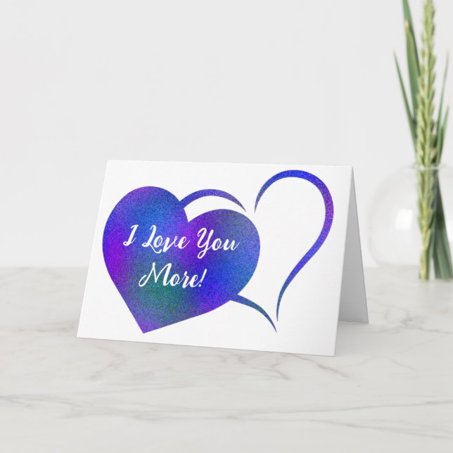 Te Amo Más Falsa Tarjeta De Corazón Púrpura Purpur (Anverso)