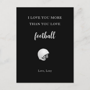 Te amo más que al fútbol divertida postal romántic