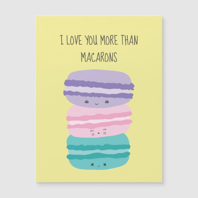 Te amo más que Macarons Kawaii Pastel Cute (Anverso)