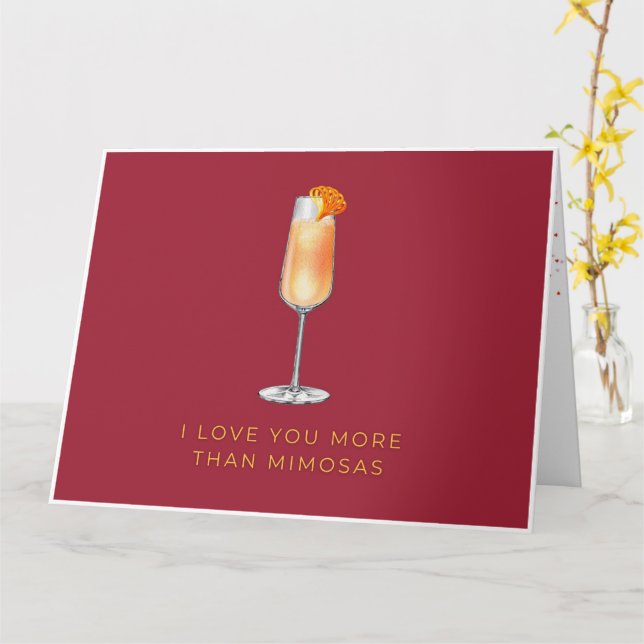 Te amo más que tarjeta de felicitación de Mimosas (flor amarilla)