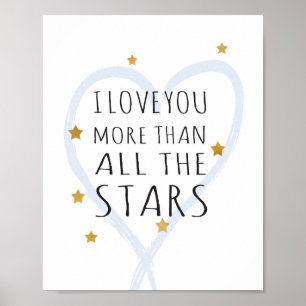 Te amo más que todas las estrellas - Impresión de 