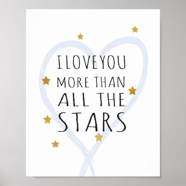Te amo más que todas las estrellas - Impresión de  (Frente)