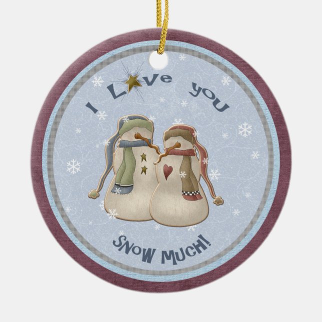 ¡Te Amo Mucho La NIEVE! Ornamento de la pareja de  (Frente)