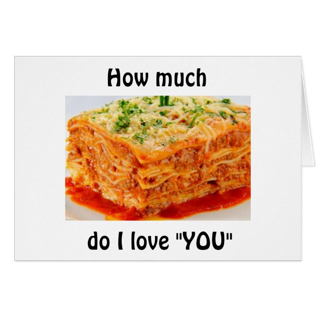 TE AMO MUCHO MÁS QUE LASAGNA (Anverso (Horizontal))