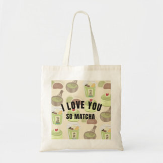 "Te Amo Mucho Matcha" Bolsa de Tela Estética -