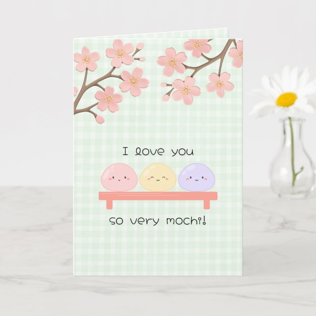 Te Amo Mucho Mochi Tarjeta del Día de San Valentín (Planta pequeña)