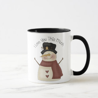 Te amo nieva mucha taza