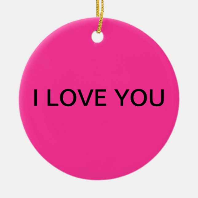 "TE AMO" ornamento rosado (Frente)