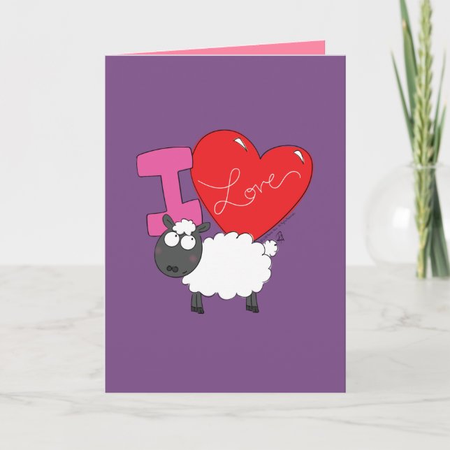 Te Amo Oveja - Tarjeta de San Valentín de Oveja Li (Anverso)