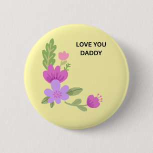 Te Amo Papá - Botón Floral de Acuarela Dulce
