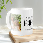 Te amo papá foto lindo guión café taza<br><div class="desc">Simple mug incluye un audaz tipo de letra retro y 2 fotos.</div>