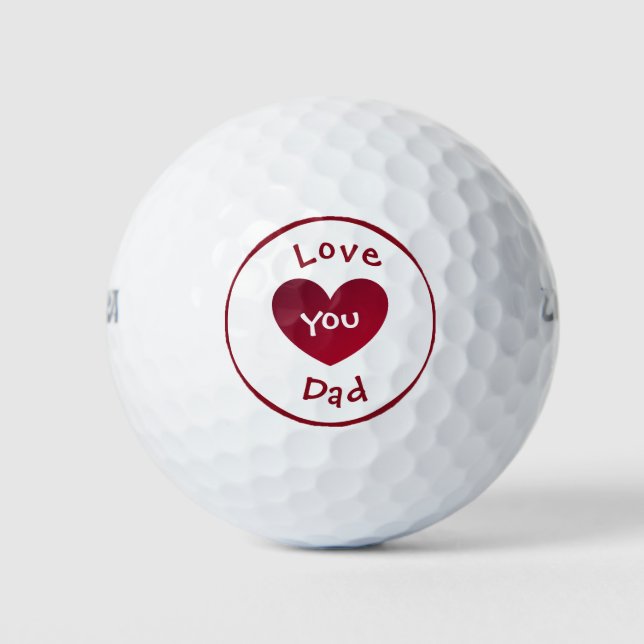 Te amo, papá, pelotas de golf de dalDesignNZ (Anverso)