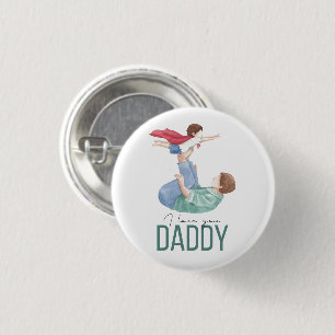 Te Amo Papá Superhéroe Padre e Hijo Botón