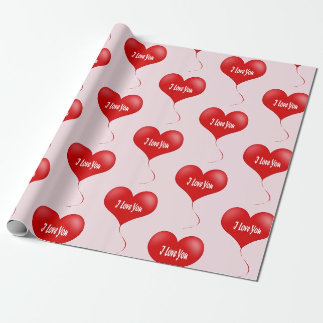 Te amo - Papel de envoltura romántico (Desenrollado)