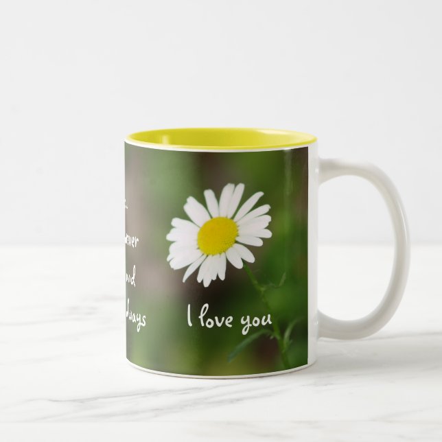 "Te amo para siempre" taza de la MARGARITA (Derecha)