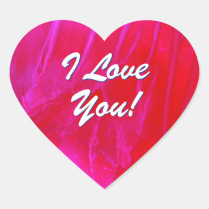 "¡Te Amo!" Pegatina de Corazón Rosa y Rojo