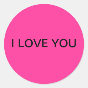 "TE AMO" Pegatina rosado redondo