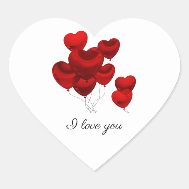 Te Amo Pegatinas del Corazón (Anverso)