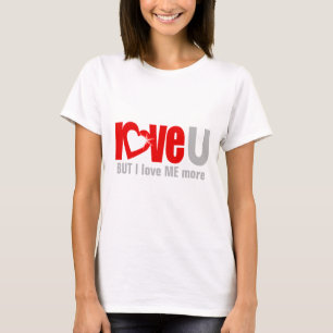 "te amo PERO me amo MÁS", top rojo, gris y blanco