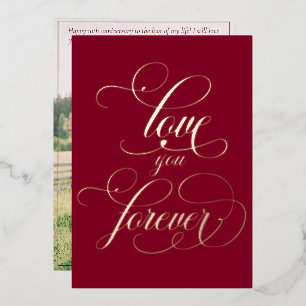Te amo por siempre Burgundy 1 Foto Tarjeta de aniv