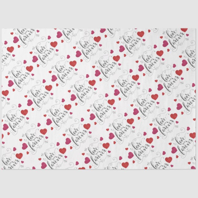 Te amo por siempre papel de tejidos (Anverso)