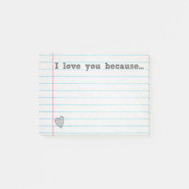 "Te amo porque…" complete la nota en blanco