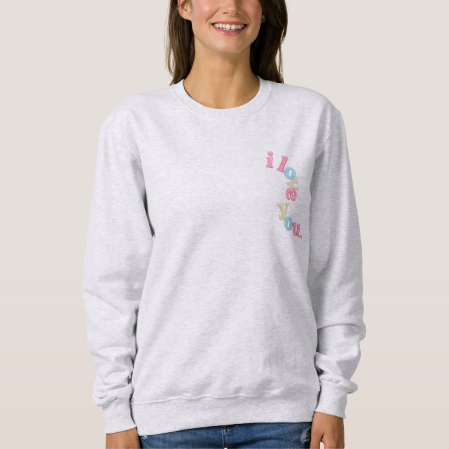"Te Amo" Sudadera con Estilo de Parche | Diseño Es (Anverso)