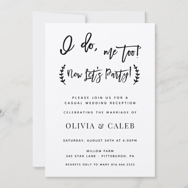 Te amo también Invitación solo para la recepción (Anverso)