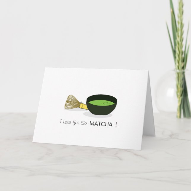 ¡Te Amo Tanto MATCHA! Tarjeta de felicitación pleg (Anverso)