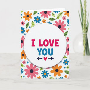 Te Amo Tarjeta de Arte Floral