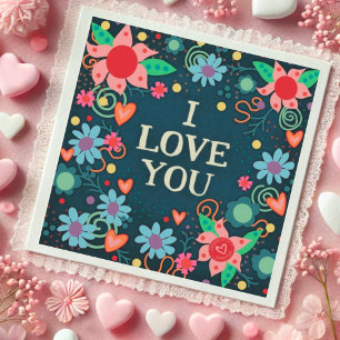 Te amo tarjeta de Bonito Floral Hearts Inespirivit