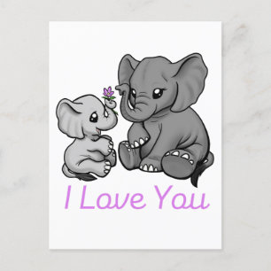Te amo - tarjeta de elefante
