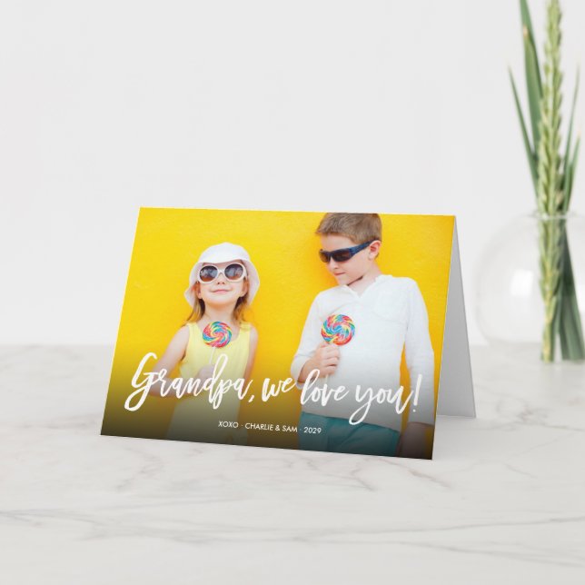 Te amo, tarjeta de felicitación de fotos del día d (Anverso)