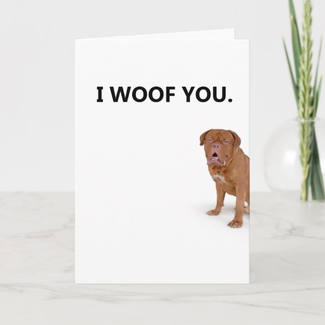 Te amo tarjeta de felicitación del perro (Anverso)