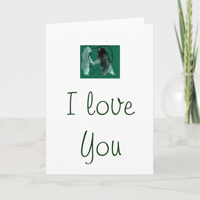 "Te amo" tarjeta de felicitación por el oso (Anverso)