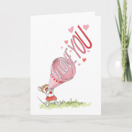 "¡Te amo!" tarjeta de Ratón Megáfono