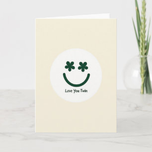 Te Amo Tarjeta de Sonrisa Verde Gemela