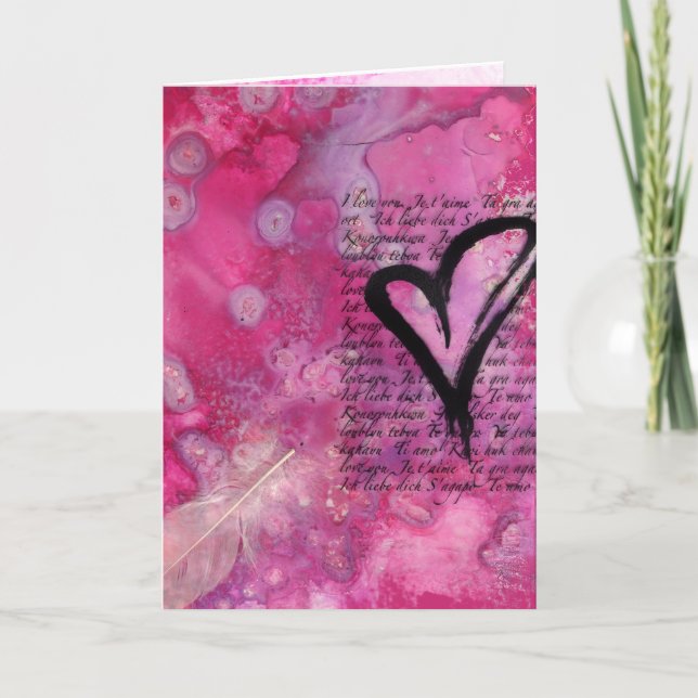 Te amo tarjeta del día de San Valentín del bloque (Anverso)