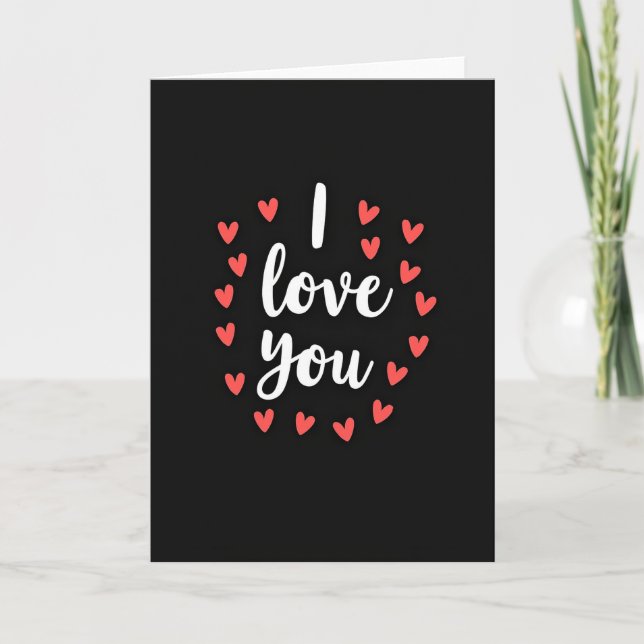 Te Amo Tarjeta Mate Corazones Rojos Para Ella (Anverso)