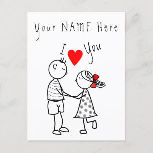 Te Amo Tarjeta - Pareja Cuta - Texto Personalizado