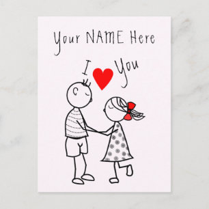 Te Amo Tarjeta Pareja Romántica - Tu Nombre - Text