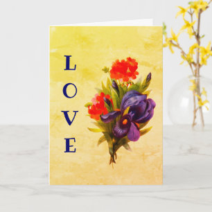 Te Amo Tarjeta Personalizada De Arte De Flor Iris